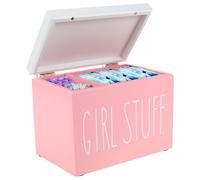 Soporte para tampones para baño, versátil caja de almacenamiento de almohadillas sanitarias, organizador de madera rústica, contenedor de almacenamiento de baño con tapa, organizador de período para