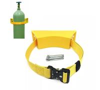 Soporte para tanque de oxígeno montado en la pared con correas ajustables, soporte cilíndrico de plástico duradero para botellas de propano, nitrógeno y O2 médicas