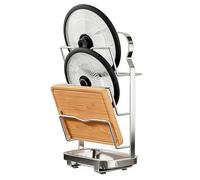 Soporte para tapa de cocina - 39 cm, de almacenamiento de acero inoxidable de capas, utensilios de cocina, orden para armarios, mostradores, restaurantes, apartamentos, almacenamiento