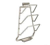 Soporte para tapa de olla con soporte para cuchara para estufa, soporta dos tapas de olla y utensilios de cocina, diseño de ahorro de espacio con cuerpo de aluminio (gris)