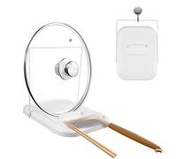 Soporte para Tapas de Ollas y Cucharas, 19x14 cm Organizador Tapas Ollas Plegable, Fácil de Limpiar y Ahorra Espacio en Cocina, Soporte para Cucharas de Cocina para Espátulas, Palillos