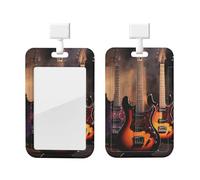 Soporte para tarjetas de identificación, carrete vertical para insignia, soporte para tarjetas de identificación de guitarra eléctrica, clips de carrete deslizante, soportes para insignias, soportes