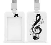 Soporte para tarjetas de identificación con clave de sol gigante y notas musicales, clip retráctil, protector de tarjetas, placa de nombre, para trabajo, oficina, médico, enfermera