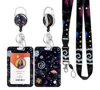 Soporte para tarjetas de identificación con cordón, soportes retráctiles para tarjetas de identificación, profesores, personal de oficina (Universo)