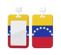 Soporte para tarjetas de identificación con diseño de bandera de Venezuela con cordón separable, para médicos, profesores, enfermeras, personal de oficina