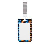 Soporte para tarjetas de identificación con diseño de dragones de hielo y fuego con correa para el cuello, vertical, impermeable, para oficina y escuela