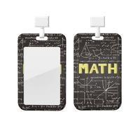 Soporte para tarjetas de identificación con estampado de matemáticas escolares con cordón separable, para profesores, enfermeras, médicos, personal de oficina
