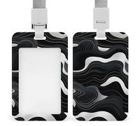 Soporte para tarjetas de identificación con patrón de mapa de topografía de contorno con cordón para tarjetas de identificación para enfermera, profesor, oficial