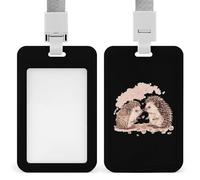 Soporte para tarjetas de identificación de amor de erizo con cordón para tarjetas de identificación para enfermera, profesor, oficial