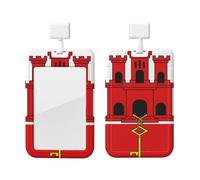 Soporte para tarjetas de identificación de la bandera de Gibraltar con cordón, protector de tarjeta vertical, carcasa rígida de ABS transparente, carrete retráctil para oficina de trabajo