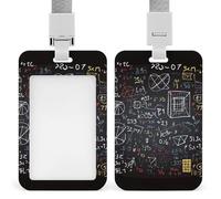 Soporte para tarjetas de identificación de matemáticas y física, soporte vertical para tarjetas de identificación con cordón, etiquetas de nombre resistentes y resistentes, soportes impermeables para