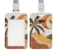 Soporte para tarjetas de identificación de palmera, vertical, con cordón, resistente, resistente al agua, protector para enfermera, oficial de profesor, personal de seguridad