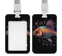 Soporte para tarjetas de identificación de peces degradados con cordón de separación, funda protectora de plástico transparente vertical, impermeable y resistente, soporte para etiquetas de nombre