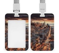 Soporte para tarjetas de identificación de San Francisco, resistente al agua, vertical, con cordón desmontable, ventana transparente, soporte para etiquetas de nombre, regalo para enfermeras, médicos
