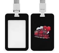 Soporte para tarjetas de identificación de tren de amor con cordón para tarjetas de identificación para enfermera, profesor, oficial