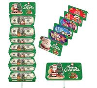 Soporte para tarjetas de regalo de Navidad con 10 compartimentos, sorpresa de Navidad, soporte para dinero, plegable, sorpresa, regalos de Navidad, tarjetero, regalo de Navidad, sobres de dinero (F)