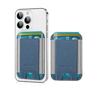 Soporte para tarjetas de teléfono, cartera de cuero de primera calidad, adhesivo fuerte, soporte para tarjetas de crédito para teléfono compatible con iPhone, Samsung y la mayoría de smartphones,