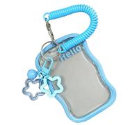 Soporte para tarjetas fotográficas de música popular coreana con llavero, funda suave para tarjetas de fotos, tarjeta de identidad, soporte para tarjetas de crédito, llavero para tarjetas fotográficas