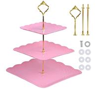 Soporte para Tartas 3 Pisos Expositor Tartas Soporte Cupcakes Expositor Tartas,Bandejas para Tartas/Dulces/Frutero/Pasteles,Cupcake Stand Decorativas Plato para Boda Cumpleaños Fiesta