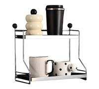 Soporte para tazas de 2 niveles, soporte para tazas de café para encimera de cocina, estante organizador de tazas de café independiente, colgador de tazas de café para granos de café