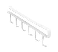 Soporte para Tazas de Café 6 Ganchos Perchas para Tazas Debajo del Gabinete Armario Estante Armario Percha Bufanda Estante para Colgar para el Hogar Cocina Barra de Café sin Clavos(Blanco),Perchero