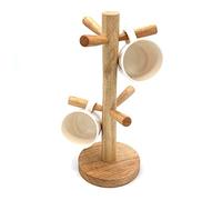 Soporte para tazas de café con 6 ganchos para encimera, taza de madera, soporte para tazas de té, limpiador de accesorios de cocina para azulejos, pintura de moldes para pared, removedor de moho para