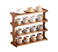 Soporte para Tazas de café de bambú de 4 Niveles para encimera y Estante Multifuncional para Accesorios de Cocina - Elegante Soporte de Madera de 60 cm (23,62 Pulgadas)