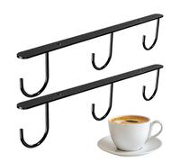 Soporte para tazas de café debajo del armario | 2 ganchos de acero inoxidable resistentes con fijación a tornillo, ahorra espacio - Soporte para tazas de café como utensilios de cocina - para baño