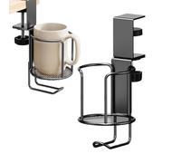 Soporte para tazas de escritorio, soporte para tazas con clip, soporte ajustable antideslizante para botella de agua para escritorio, taza de café, almacenamiento, hogar, aula, escuela