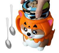 Soporte para tazas de helado - Taza de postre de Halloween, taza de calabaza para perro, cuencos de helado con cuchara y asa, para amantes de los animales, hogar, adultos, escuela, fiesta, reunión