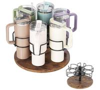 soporte para tazas Stanley con base de madera, giratorio para tazas 40 oz, organizador para encimeras de cocina y armario, accesorios Stanley, color