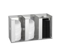Soporte para tazas y - Dispensador de vasos de acero inoxidable, soporte para tazas de compartimentos, almacenamiento de bebidas o propietarios de viviendas, padres, oficina, apartamento