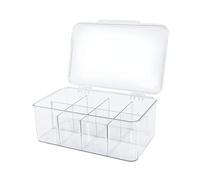 Soporte para té, transparente con divisores extraíbles, organizador de paquetes, soporte para bolsas de té, para armario de cocina, mostrador, sala de estar, oficina, bar, hogar, bebidas, café