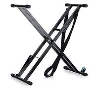 Soporte para Teclado Classic Cantabile con Ruedas - Carrito de Transporte y Soporte en Uno - Ajustable en 5 Alturas de 63 a 96 cm - Negro