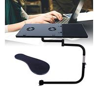 Soporte para teclado de silla, soporte ajustable para teclado de 360°, soporte para ordenador portátil, codo, soporte de muñeca de acero inoxidable, inclinable, soporte con alfombrilla de ratón