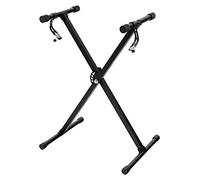 Soporte para Teclado FunKey negro, Soporte para teclado muy ligero | Correas de sujeción con tornillos M5x35mm, Cierre rápido confiable, Manguitos de goma antideslizantes, Soporta hasta 8 kg