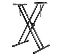 Soporte para teclado RockJam Xfinity preensamblado, doble arriostrado y con correas de bloqueo