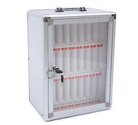 Soporte para teléfono celular Classroom - Organizador de aleación de aluminio de 24 ranuras con asa y cerradura de seguridad, perfecto para soluciones de almacenamiento de oficina y escuela