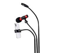 Soporte para teléfono celular con anillo de selfie para transmisión en vivo de 3 niveles de brillo y luz de selfie flexible con brazos largos 3 en 1