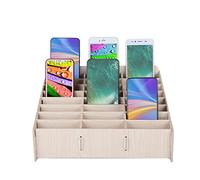 Soporte para Teléfono Celular en el Aula, Soporte para Calculadora, Casillero para Teléfono Celular, Rejillas Múltiples, Caja de Almacenamiento de Madera, Soporte para