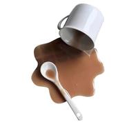 Soporte para teléfono celular - Spilled Coffee Design, Desktop Support Cradle | Adjustable Viewing Angle Stable Device Mount Base Stand, Creative Desk Organizer Accessory Display
