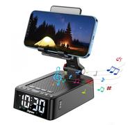 Soporte para teléfono con altavoz Bluetooth, soporte ajustable para teléfono celular para oficina en casa, diseño giratorio de 360°, sonido de subwoofer HD, compatible con todos los teléfonos y