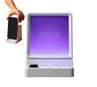 Soporte para teléfono con altavoz inalámbrico incorporado, soporte de estilo de computadora retro | Creative Desk Organizer y Music Wineback Accesorio, Fun Gift for Students Teens Gamers and Office