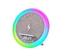 Soporte para Teléfono con Altavoz Portátil - Soporte Multifunción Inalámbrico con Luz Nocturna Y Despertador con Ruido, Dock Compacto para Móvil, Listo para Viaje| para Apartamento,