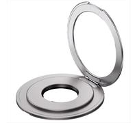 Soporte para teléfono con anillo de succión magnético fuerte de metal con rotación de 360, color plateado
