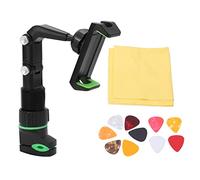 Soporte para Teléfono con Cabeza de Guitarra de bajo, ángulo Ajustable Clip Universal para Cabeza de Guitarra Abrazadera para Soporte de Teléfono Celular con 10 Púas