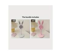 Soporte para teléfono con forma de conejo pequeño, ajustable, para estudiantes, transmisión en vivo en casa, blanco*2