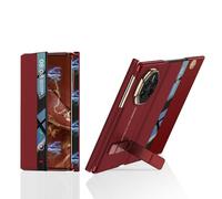 Soporte para teléfono con funda plegable Compatible con Huawei Mate XT, funda de cuero con tapa y ventana Smart View, soporte ajustable, cierre magnético lateral, protección completa.(Rosso)