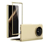 Soporte para teléfono con funda plegable For Honor Magic V5 Plating Case with Screen Protector Hinge Case,Drop Protection, Scratch Resistant & Shock-Absorbent,Slim Design Frosted Folding Cover(Golden)