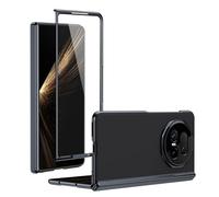 Soporte para teléfono con funda plegable For Honor Magic V5 Plating Case with Screen Protector Hinge Case,Drop Protection, Scratch Resistant & Shock-Absorbent,Slim Design Frosted Folding Cover(Svart)